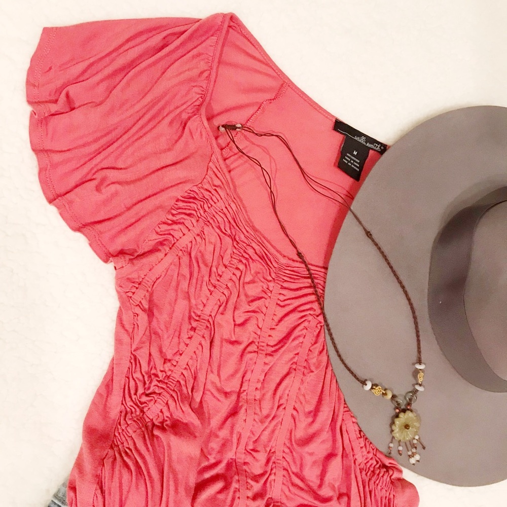 Boho Ruching Top Size Medium - Picture 2 of 5